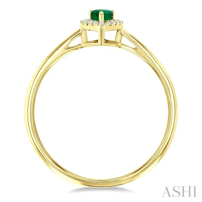 Pear Shape Gemstone & Halo Diamond Ring