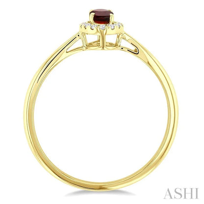 Oval Shape Gemstone & Halo Diamond Ring