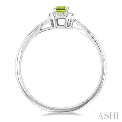 Emerald Shape Gemstone & Halo Diamond Ring