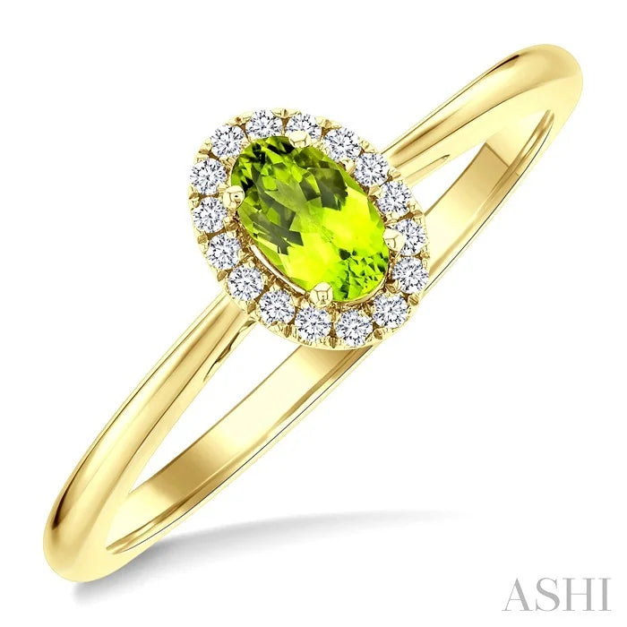 Oval Shape Gemstone & Halo Diamond Ring