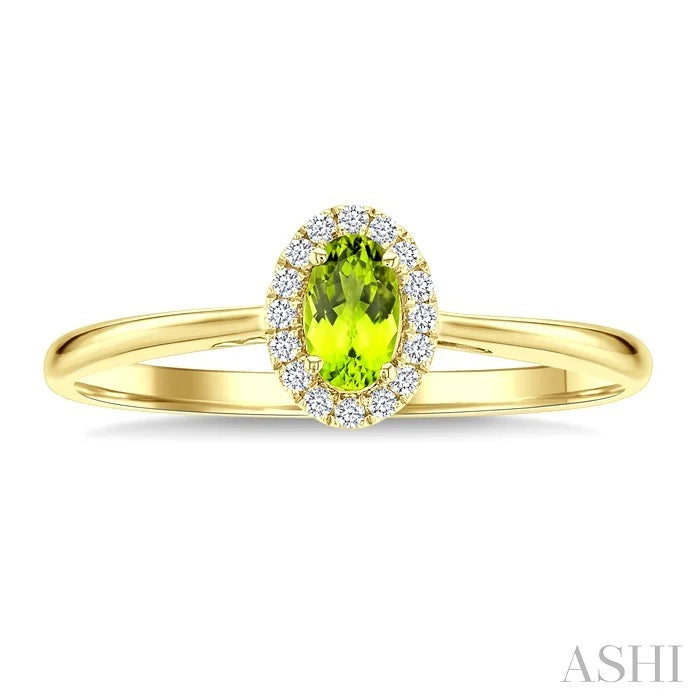 Oval Shape Gemstone & Halo Diamond Ring