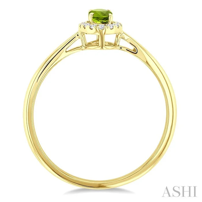 Oval Shape Gemstone & Halo Diamond Ring