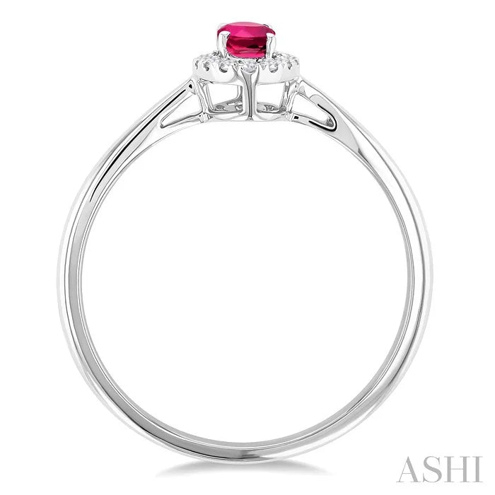 Oval Shape Gemstone & Halo Diamond Ring