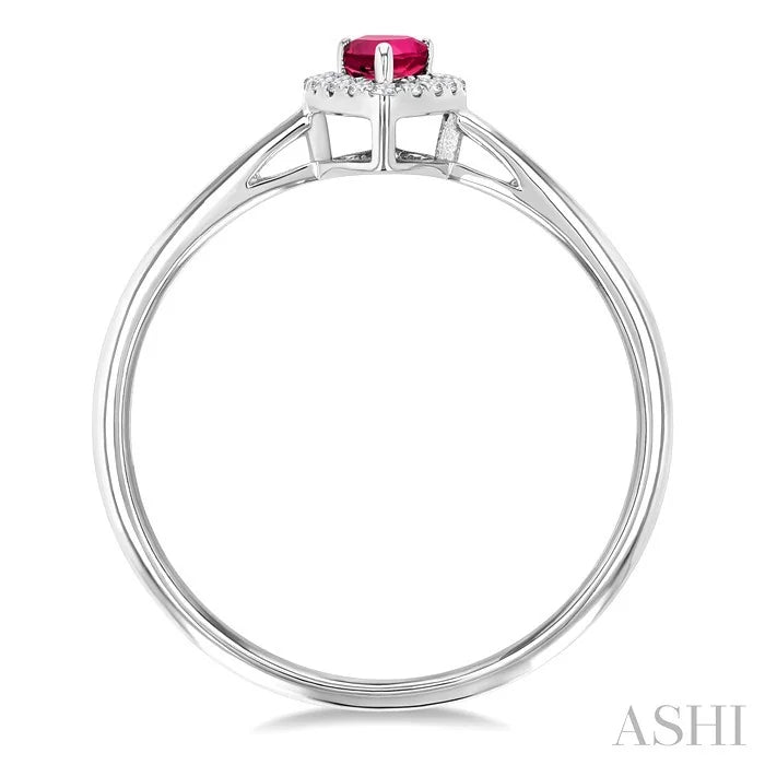 Pear Shape Gemstone & Halo Diamond Ring