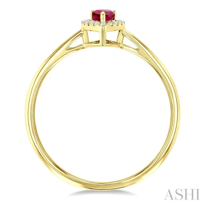 Pear Shape Gemstone & Halo Diamond Ring