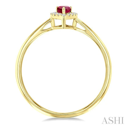 Pear Shape Gemstone & Halo Diamond Ring