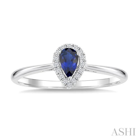 Pear Shape Gemstone & Halo Diamond Ring
