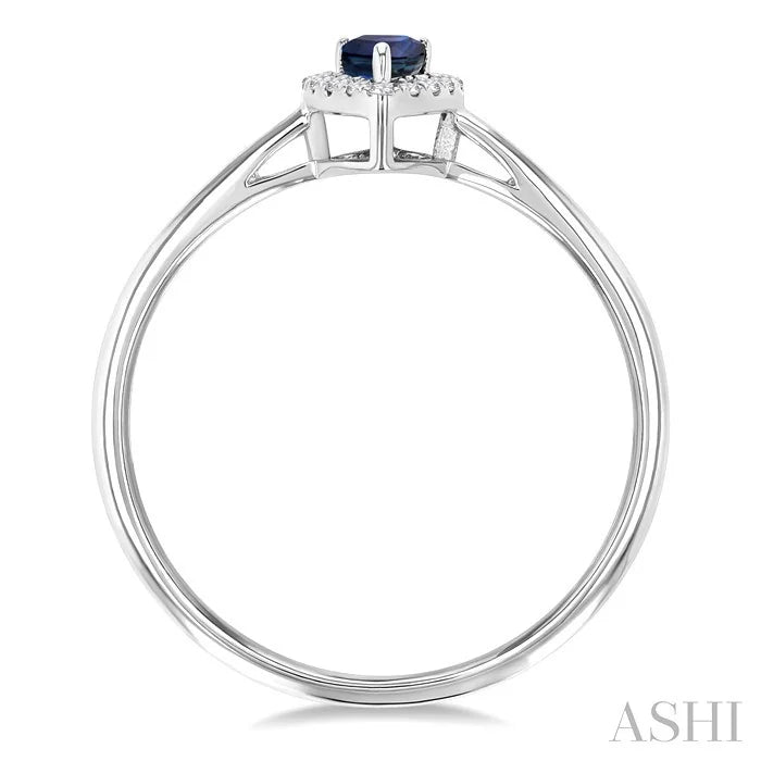 Pear Shape Gemstone & Halo Diamond Ring