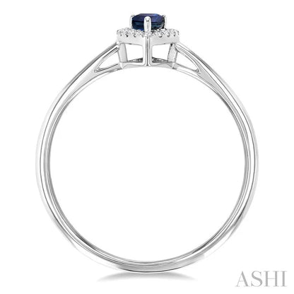 Pear Shape Gemstone & Halo Diamond Ring