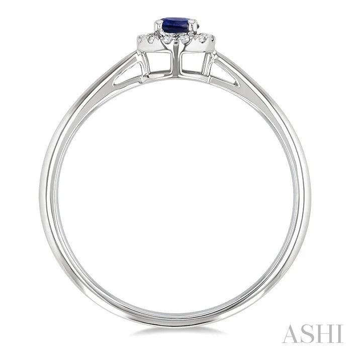 Round Shape Gemstone & Halo Diamond Ring