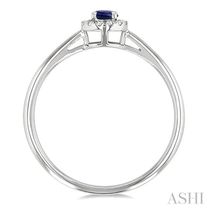 Round Shape Gemstone & Halo Diamond Ring