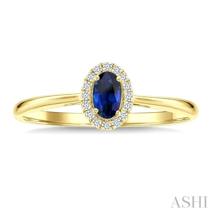 Oval Shape Gemstone & Halo Diamond Ring