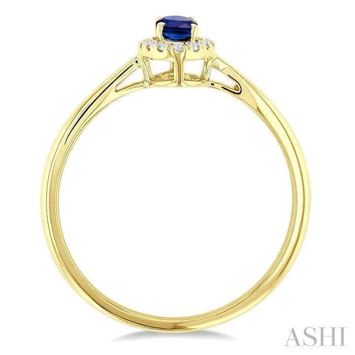 Oval Shape Gemstone & Halo Diamond Ring