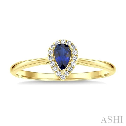 Pear Shape Gemstone & Halo Diamond Ring