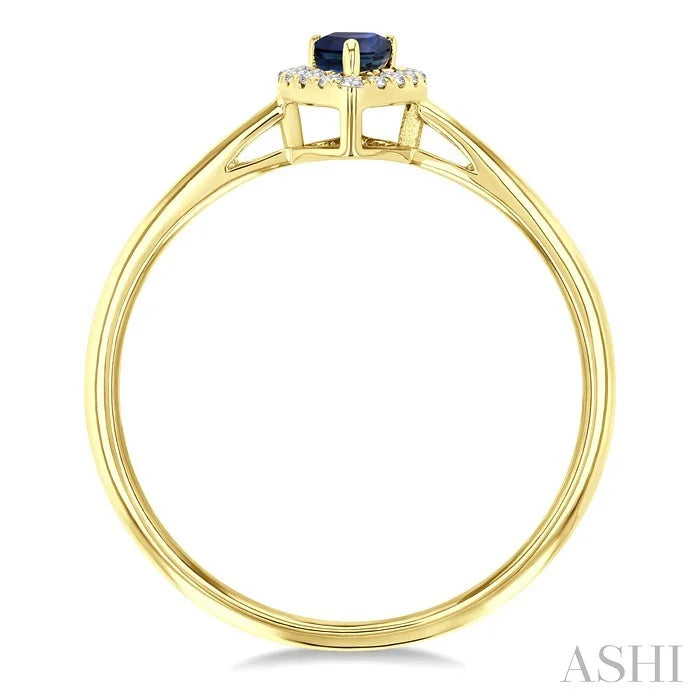 Pear Shape Gemstone & Halo Diamond Ring