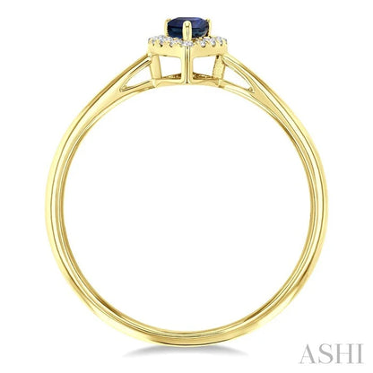 Pear Shape Gemstone & Halo Diamond Ring