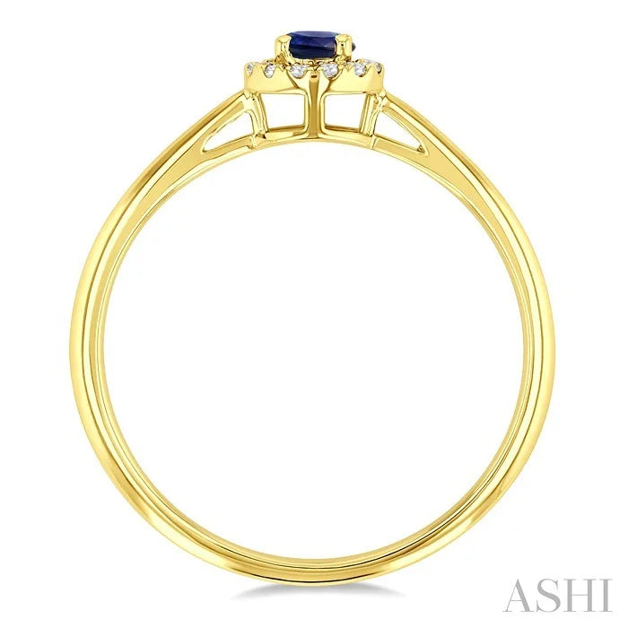 Round Shape Gemstone & Halo Diamond Ring