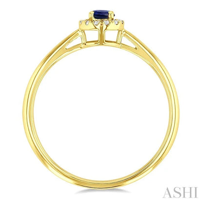 Round Shape Gemstone & Halo Diamond Ring