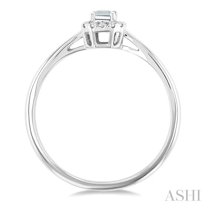 Emerald Shape Gemstone & Halo Diamond Ring