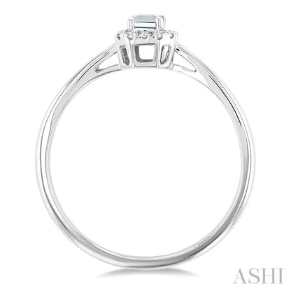 Emerald Shape Gemstone & Halo Diamond Ring