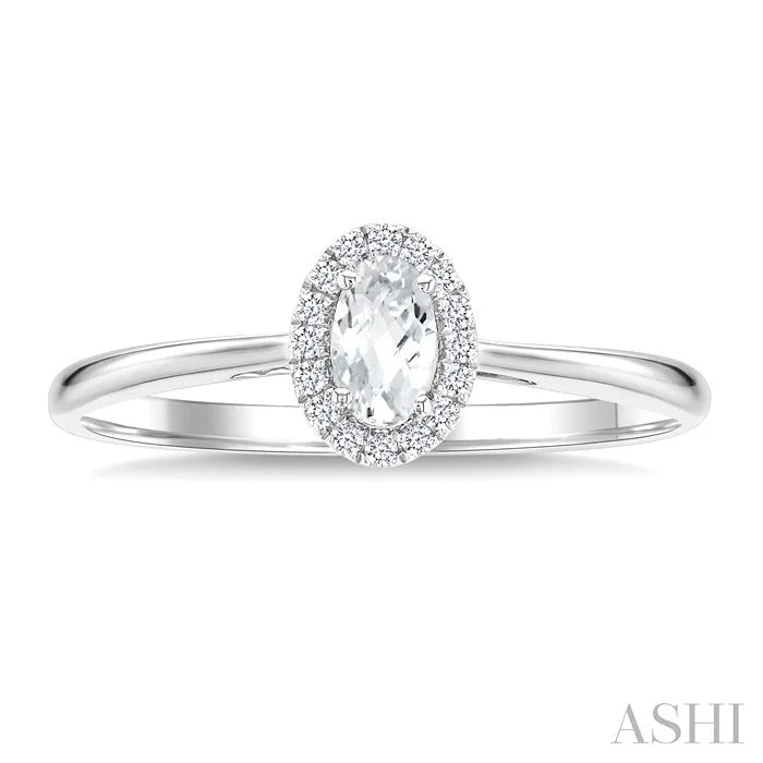 Oval Shape Gemstone & Halo Diamond Ring