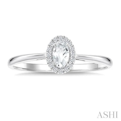 Oval Shape Gemstone & Halo Diamond Ring