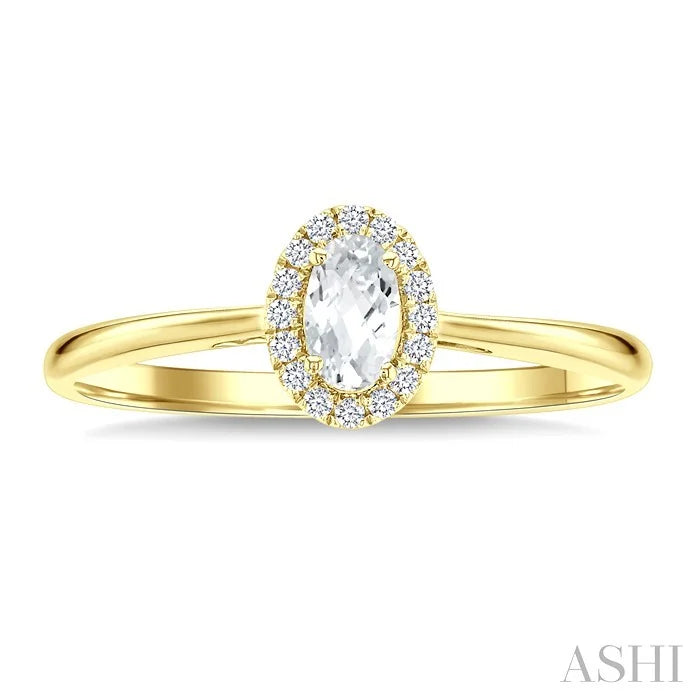 Oval Shape Gemstone & Halo Diamond Ring