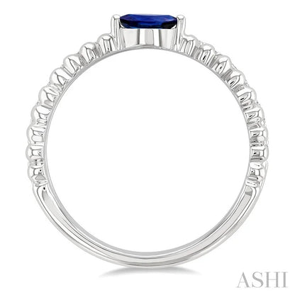 Bead Marquise Shape East-West Gemstone & Diamond Ring