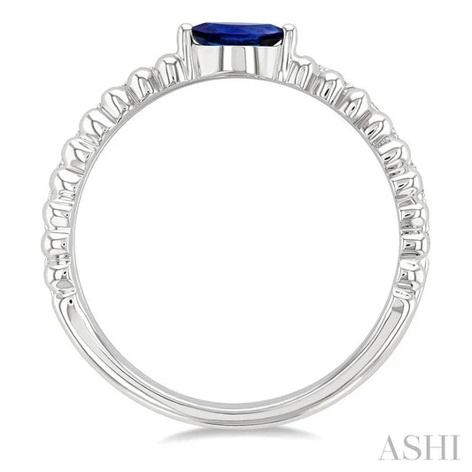 Bead Marquise Shape East-West Gemstone & Diamond Ring