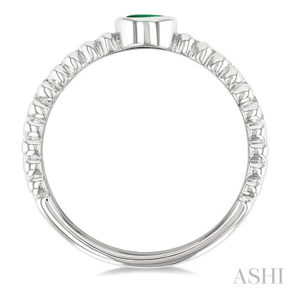 Bead Oval Shape East-West Gemstone & Diamond Ring