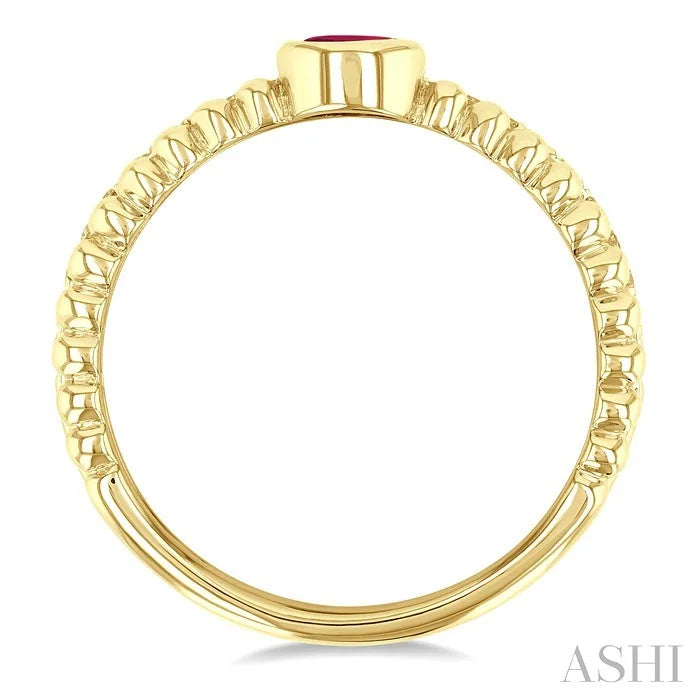 Bead Oval Shape East-West Gemstone & Diamond Ring
