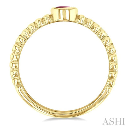 Bead Oval Shape East-West Gemstone & Diamond Ring