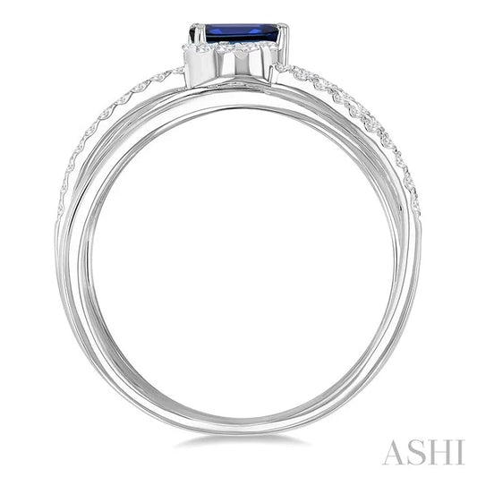Criss Cross Gemstone & Lovebright Diamond Fashion Ring