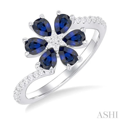 Blossom Pear Shape Gemstone & Diamond Ring