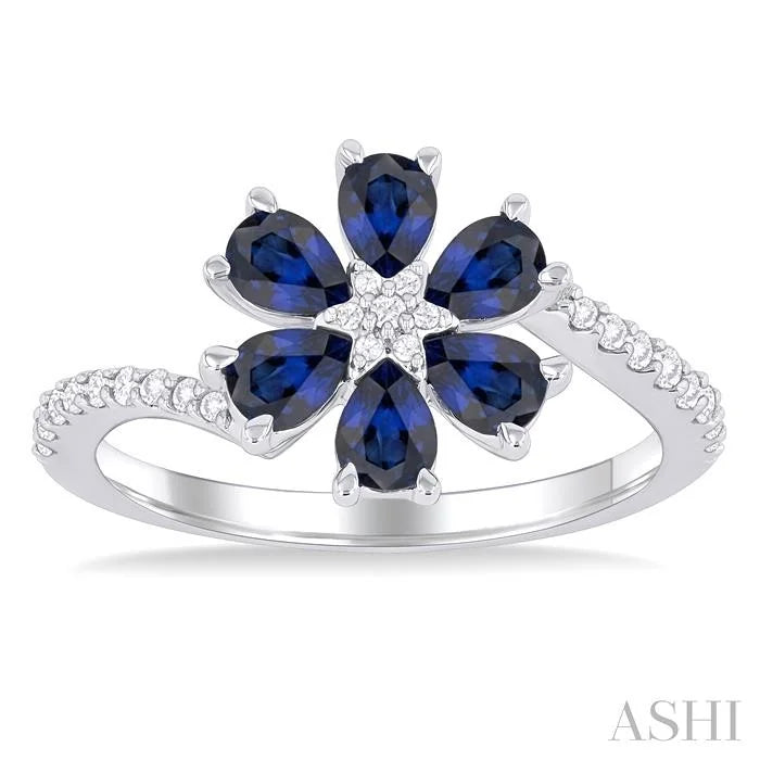 Blossom Pear Shape Gemstone & Diamond Ring