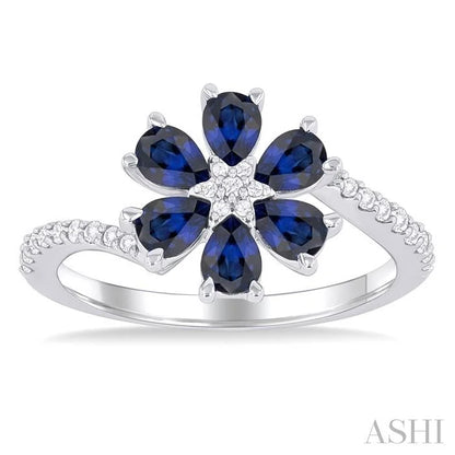 Blossom Pear Shape Gemstone & Diamond Ring
