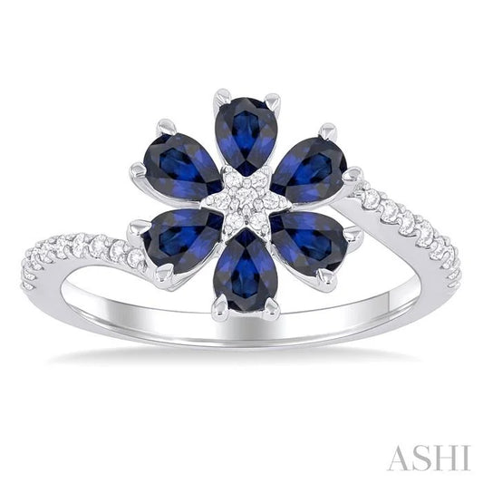 Blossom Pear Shape Gemstone & Diamond Ring