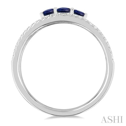 Round Shape Past Present & Future Gemstone & Diamond Layered Fashion Ring