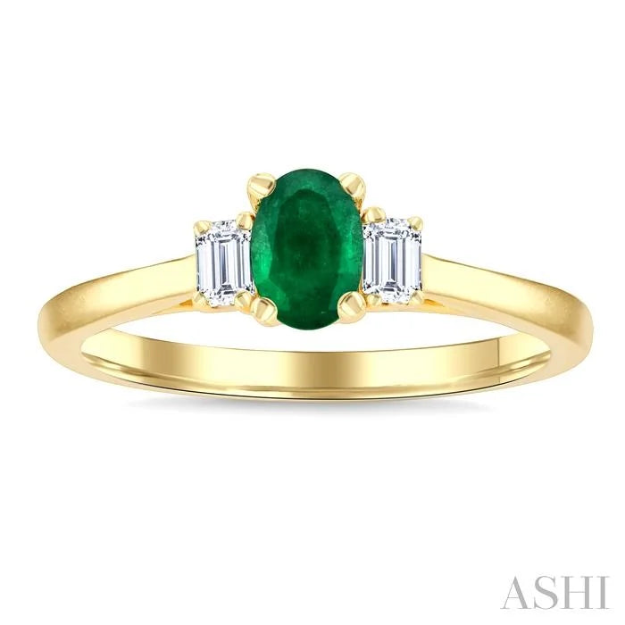 Oval Shape Gemstone & Diamond Ring