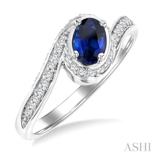 Oval Shape Gemstone & Diamond Ring