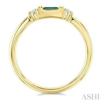 East-West Gemstone & Diamond Fashion Ring