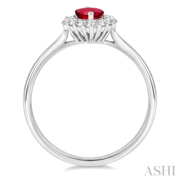 Marquise Shape Gemstone & Halo Diamond Ring
