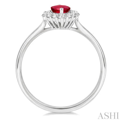 Marquise Shape Gemstone & Halo Diamond Ring