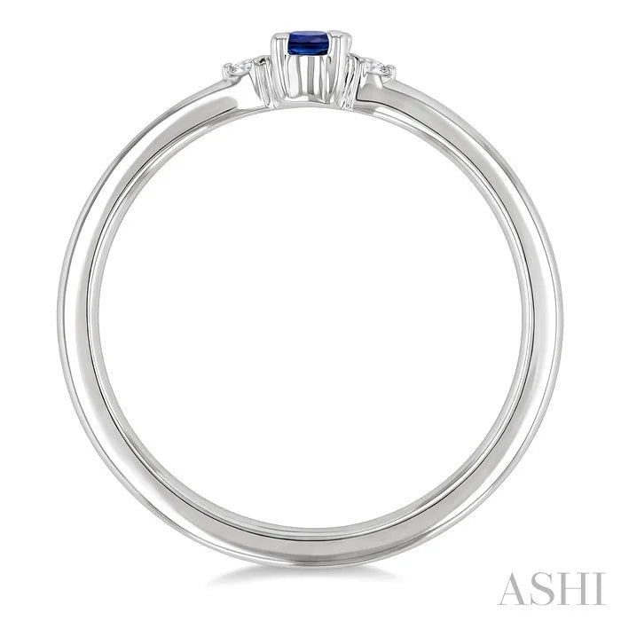 Oval Shape Gemstone & Petite Diamond Fashion Ring
