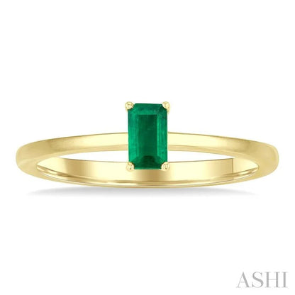 Emerald Shape Gemstone Solitaire Ring