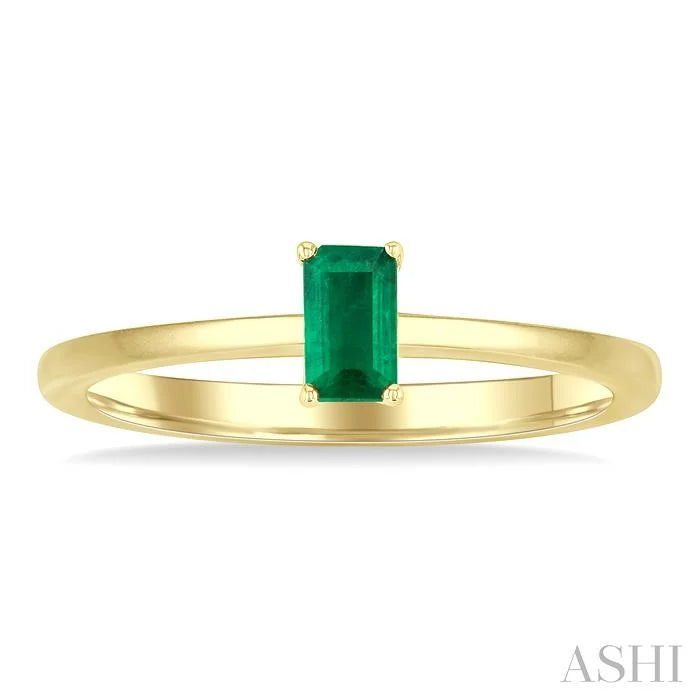 Emerald Shape Gemstone Solitaire Ring
