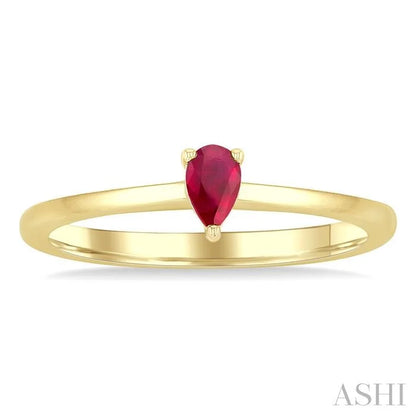 Pear Shape Gemstone Solitaire Ring