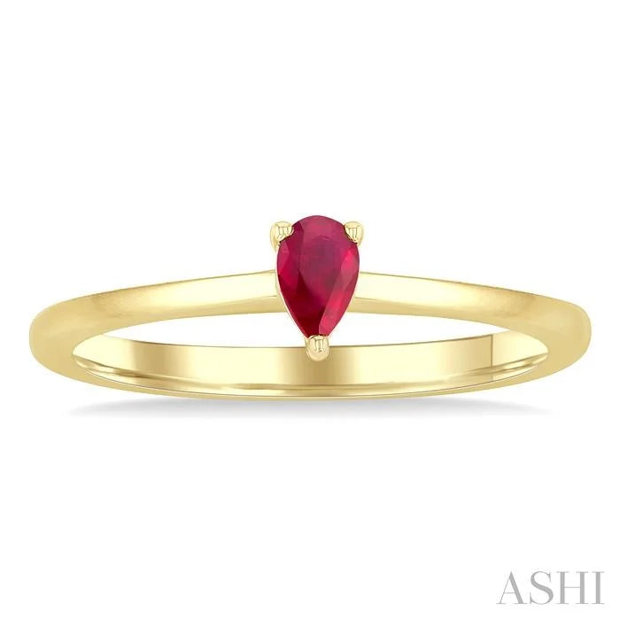 Pear Shape Gemstone Solitaire Ring