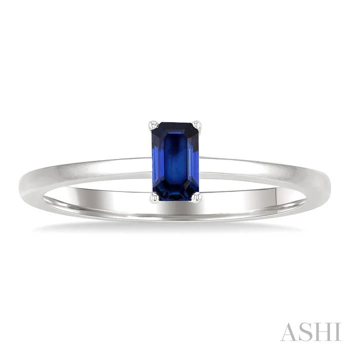 Emerald Shape Gemstone Solitaire Ring