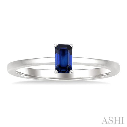 Emerald Shape Gemstone Solitaire Ring